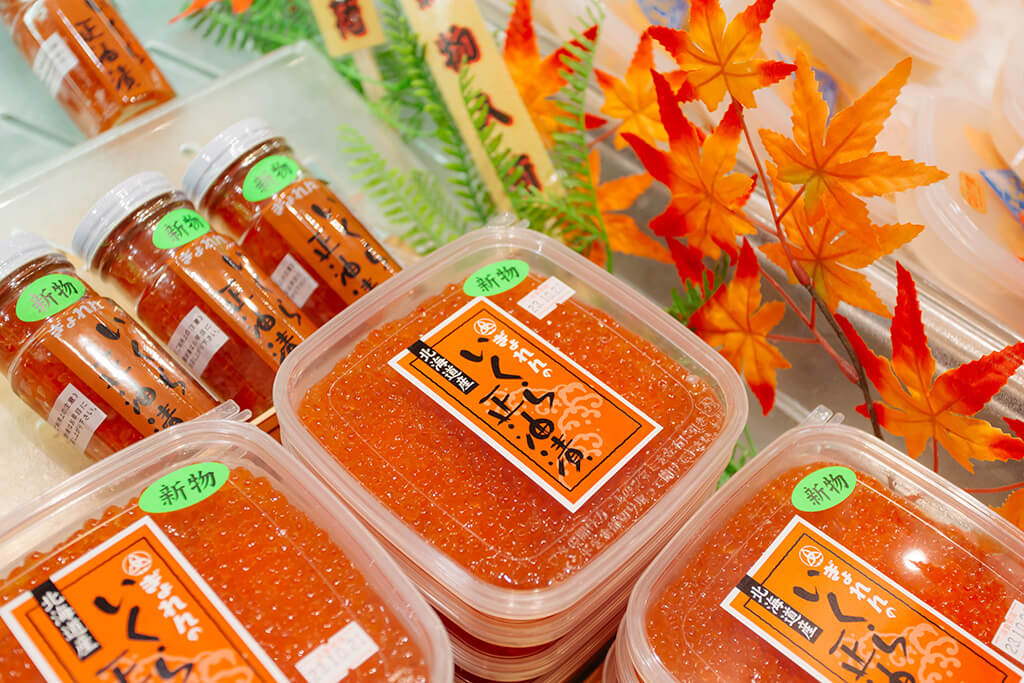 新千歳空港ターミナルビルのセンタープラザのどさんこ産直市場のぎょれんの商品